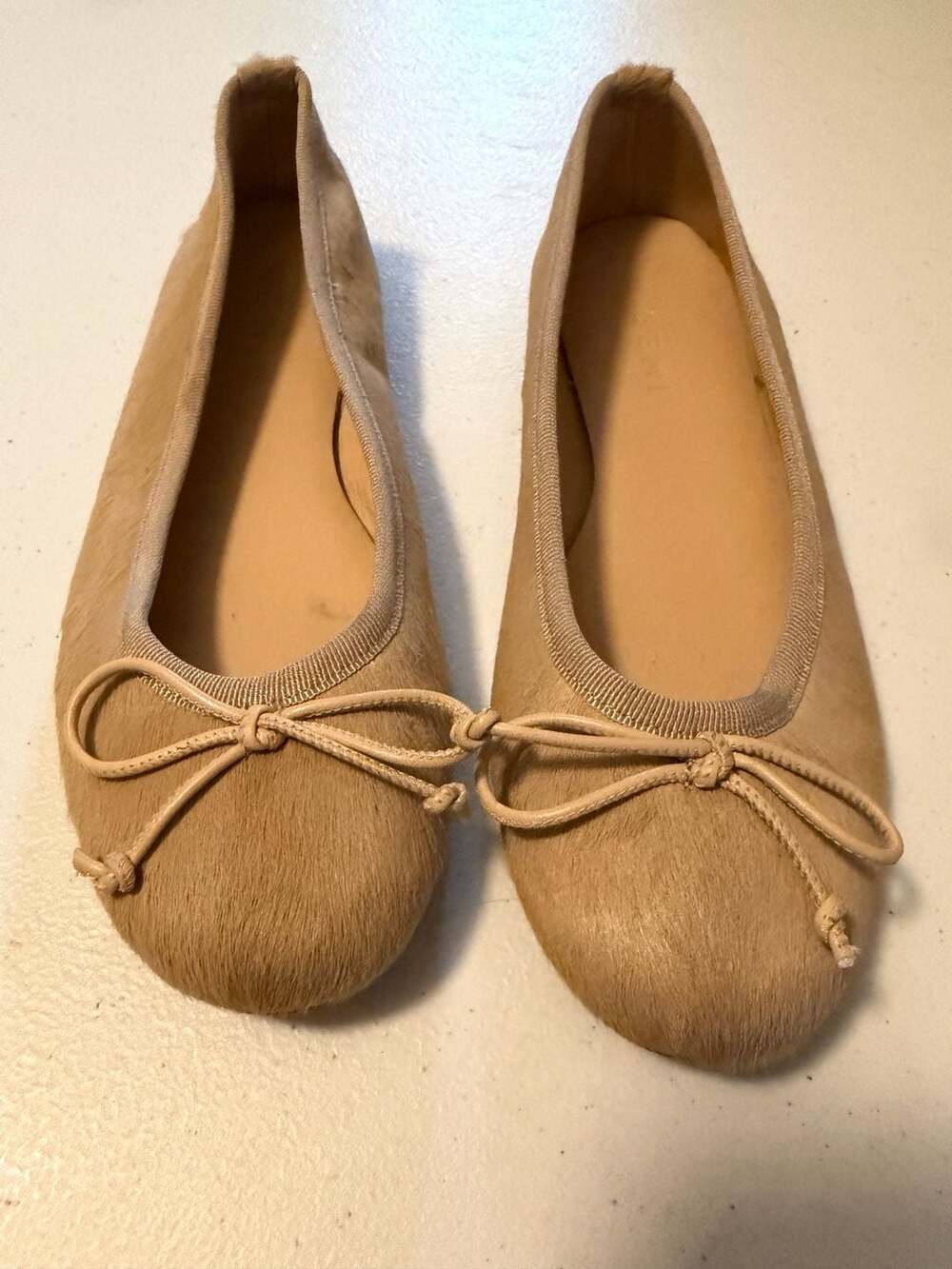 M.Gemi The Dalia Biscuit Pony Hair Ballet Flats Tan Cream 35 US 5